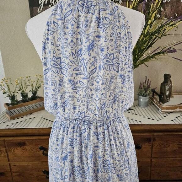 Old Navy Blue & White M French Cottagecore Boho Coastal Garden Quiet Luxury Maxi - Picture 6 of 10